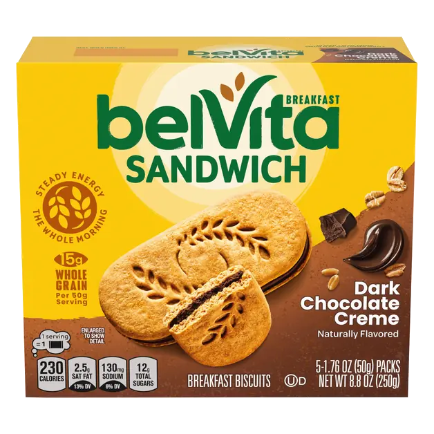 Dark Chocolate Creme Breakfast Sandwich Bars Biscuits - 5 ct