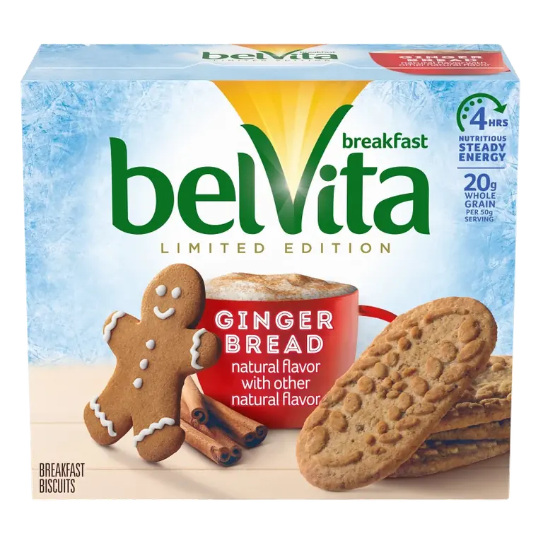 BelVita Limited Edition Holiday Gingerbread Breakfast Biscuits, 8.8oz