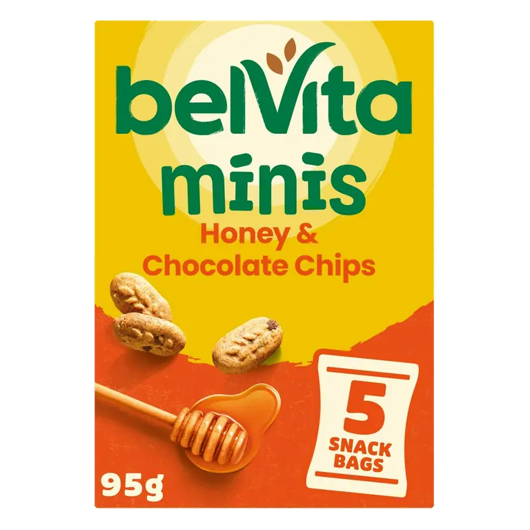 Minis 95g Honey & Chocolate Chips Multipack Biscuit