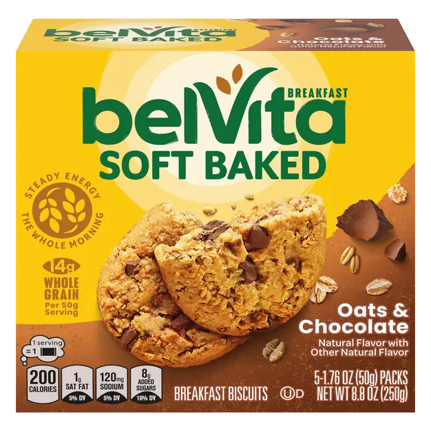 Soft Baked Oats & Chocolate Breakfast Bars Biscuits - 5 ct