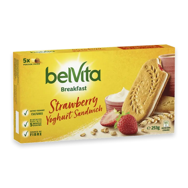 Strawberry Yoghurt Sandwich Breakfast Biscuits