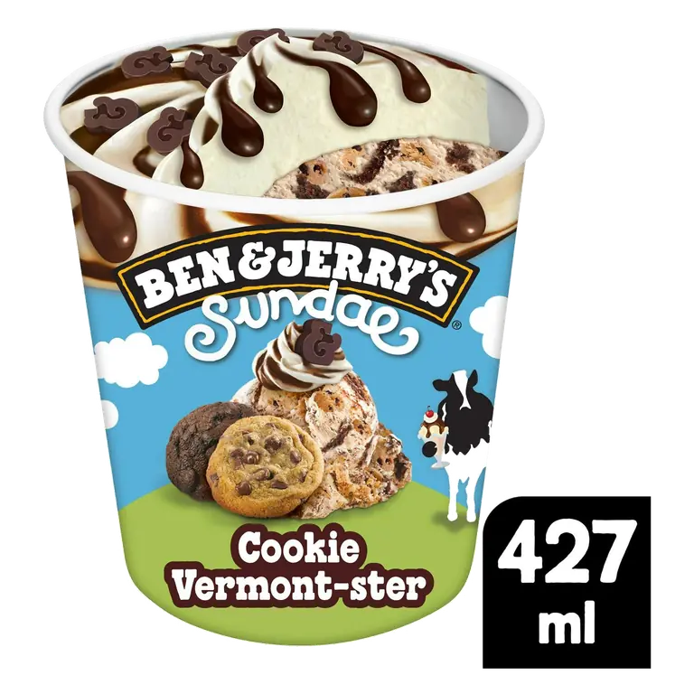 427ml Sundae Cookie Vermont ster Chocolate Chip Ice Cream Tub