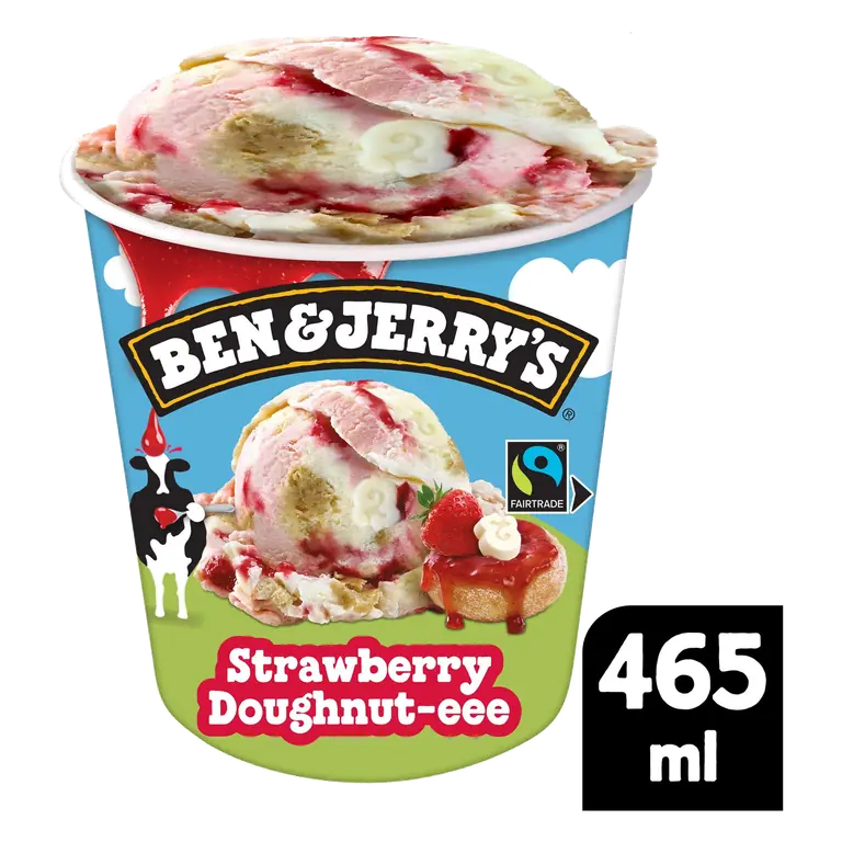 Ben & Jerry's Strawberry Doughnut-eee Ice Cream Tub 465 ML