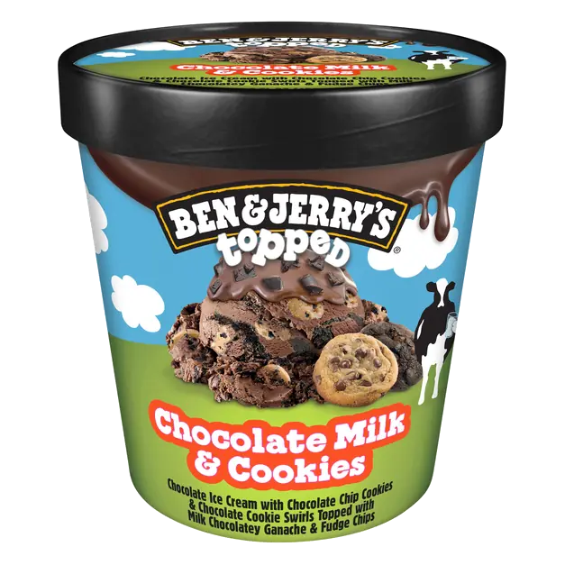 Chocolate Milk & Cookies Topped Ice Cream