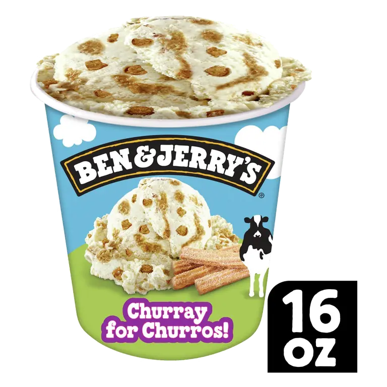 Churray For Churros! Buttery Cinnamon Ice Cream with Churro Pieces & Crunchy Cinnamon Swirls