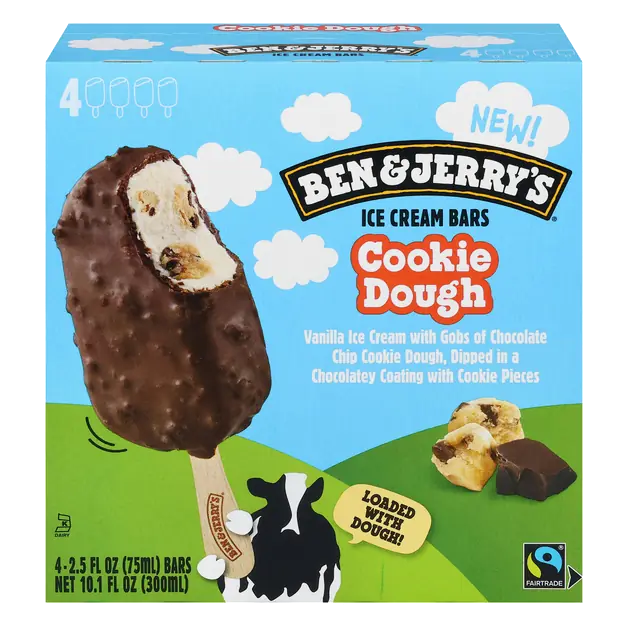 Cookie Dough Ice Cream Bars - 4 ct