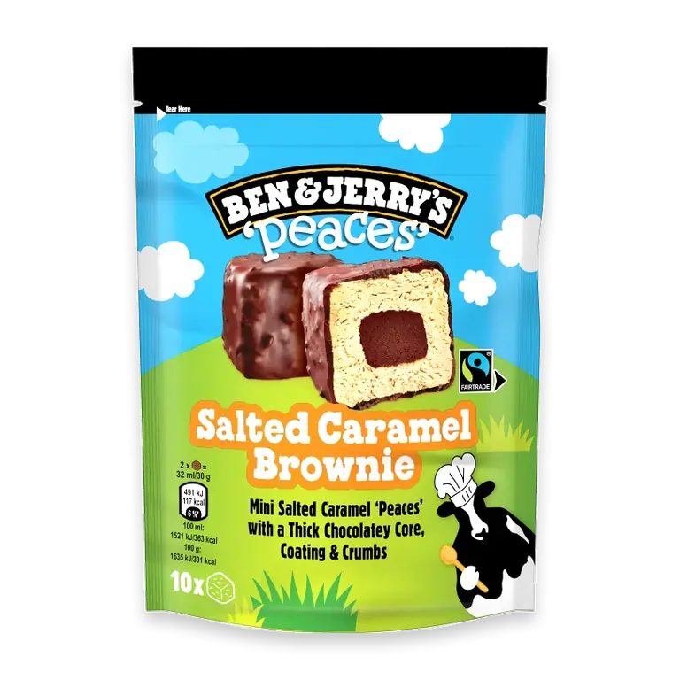 Glass Salted caramel brownie peaces 160ml