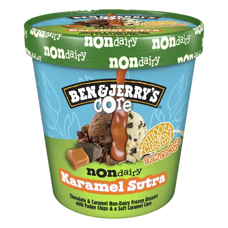 Karamel Sutra Chocolate & Caramel Non-Dairy Frozen Dessert with Fudge Chips & a Soft Caramel Core