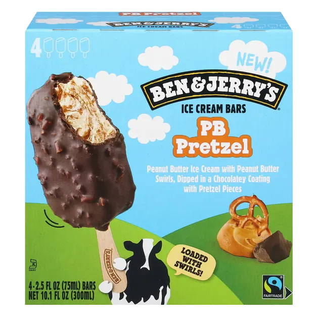 PB Pretzel Ice Cream Bars - 4 ct