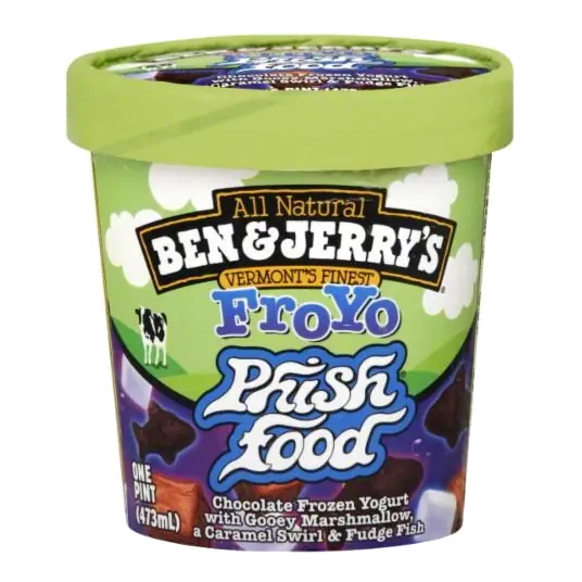 Phish Food Froyo Chocolate Frozen Yogurt with Gooey Marshmallow Swirls, Caramel Swirls & Fudge Fish
