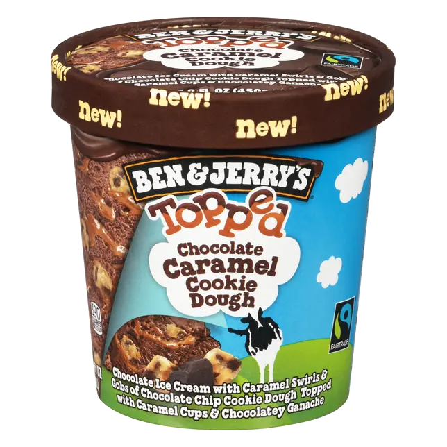 Topped Chocolate Caramel Cookie Dough Ice Cream