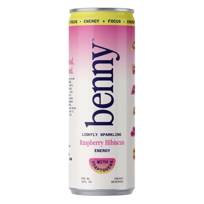 Benny Raspberry Hibiscus Lightly Sparkling Energy Drink, 12 fl oz: Caffeinated