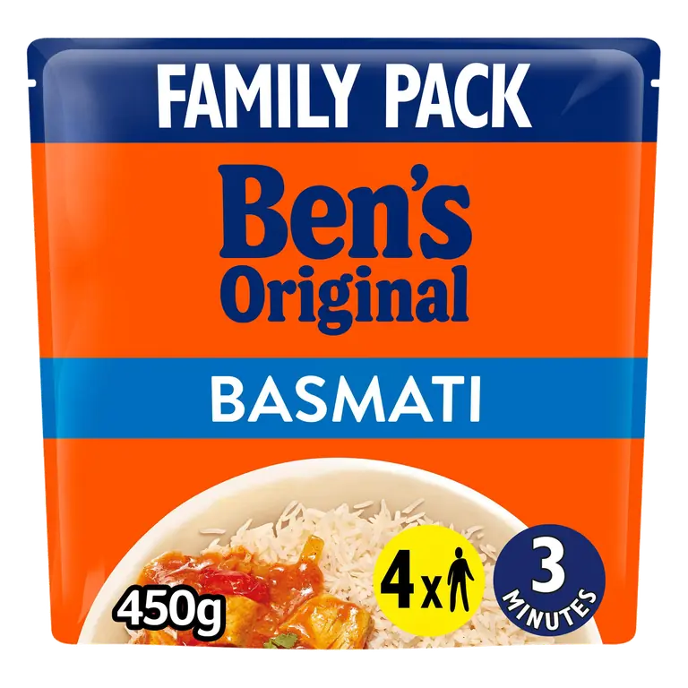 Bens Original Basmati Microwave Rice Family Pack 450g