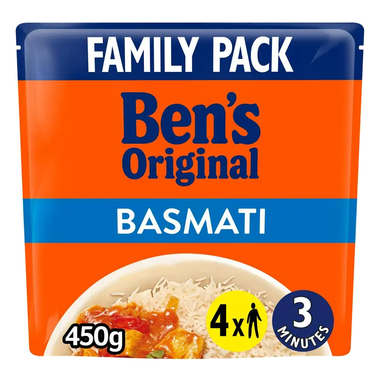 Bens Original Basmati Microwave Rice Family Pack 450g
