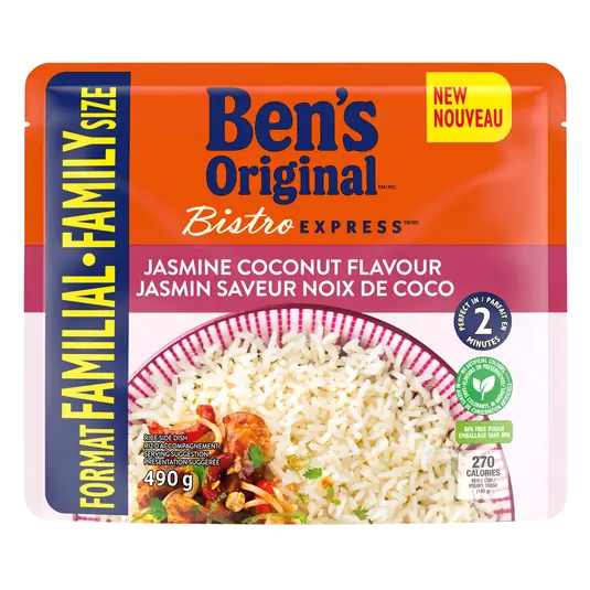 Ben's Original Bistro Express Rice Coconut Jasmine Family Size 490 g