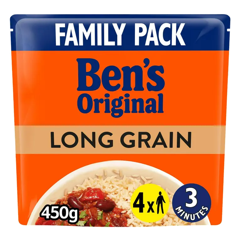 Bens Original Long Grain Microwave Rice Family Pack 450g