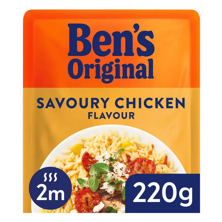 Bens Original Microwave Rice Pouch Savoury Chicken Flavour 220g