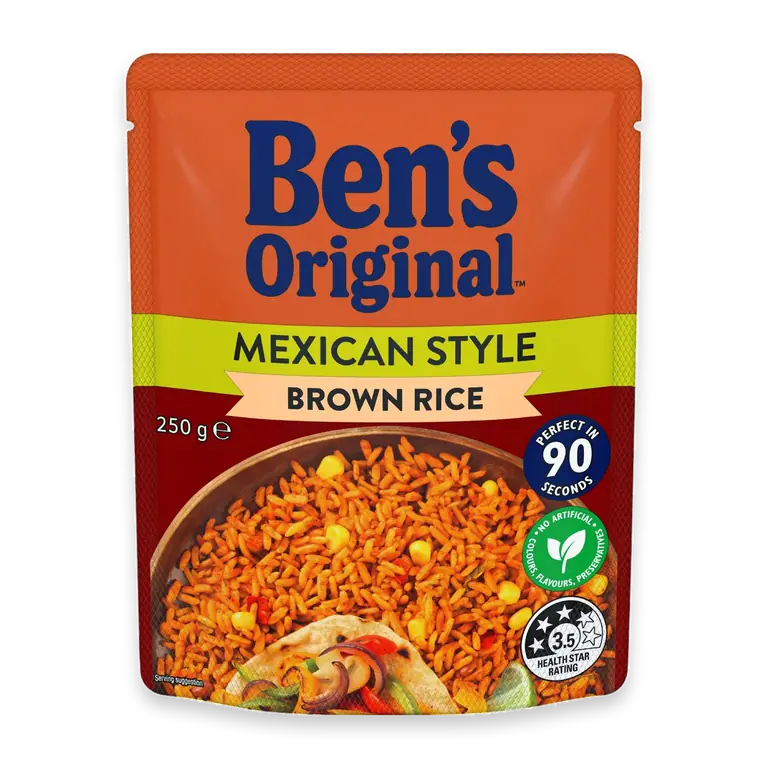 Brown Mexican Style Microwave Rice Pouch