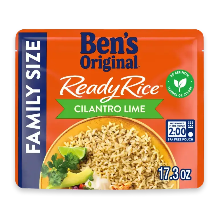 Ready Rice Cilantro Lime Flavored Family Size Rice, Easy Dinner Side, 17.3 oz Pouch