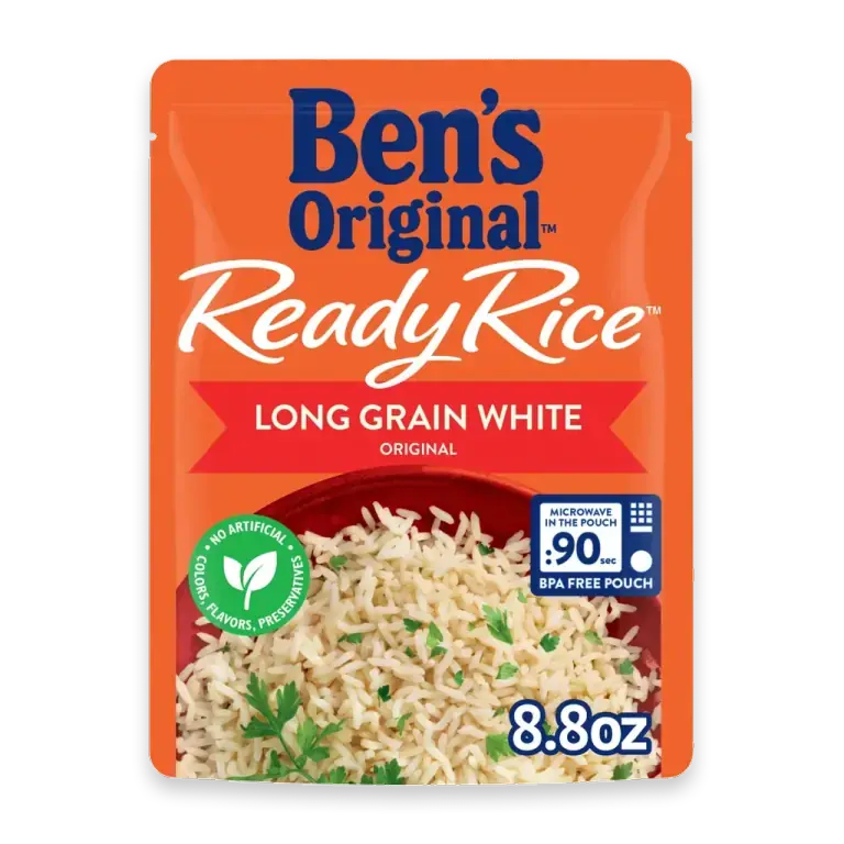 Ready Rice Original Long Grain White Rice, Easy Dinner Side, 8.8 oz Pouch