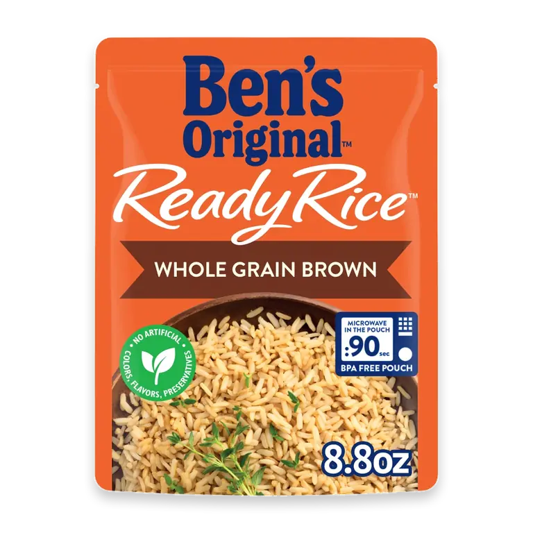 Ready Rice Whole Grain Brown Rice, Easy Dinner Side, 8.8 oz Pouch