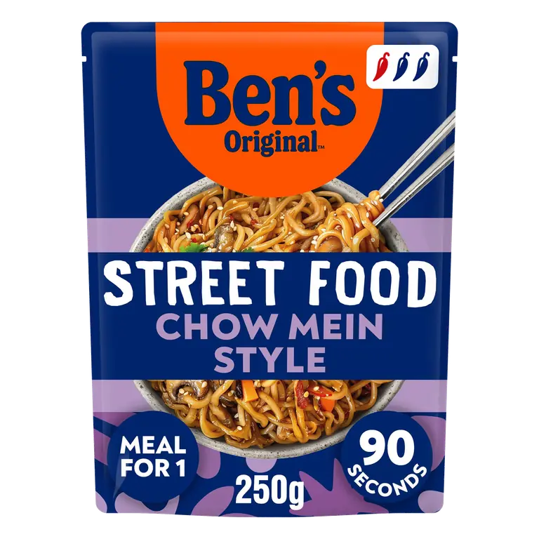 Bens Original Street Food Chinese Chow Mein Microwave Instant Noodles Meal 250g