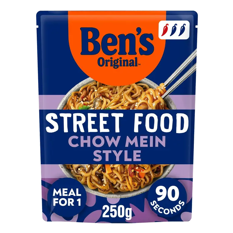 Street Food Chinese Chow Mein Noodles Ready Meal 250g
