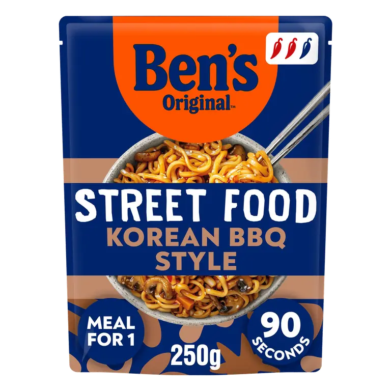 Bens Original Street Food Korean BBQ Microwave Instant Noodles Meal 250g