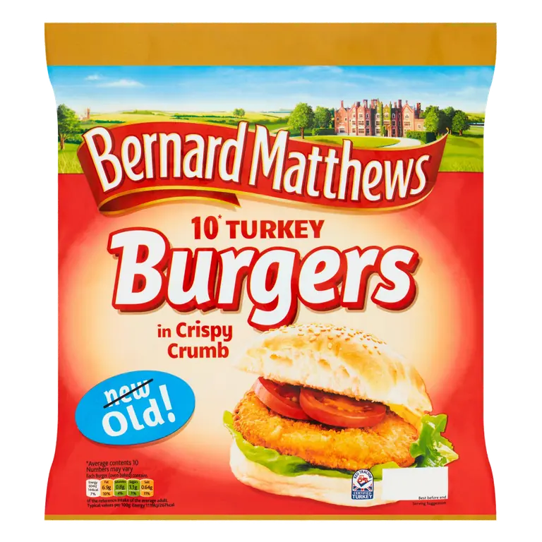 Bernard Matthews 10 Turkey Burgers in Crispy Crumb 710g