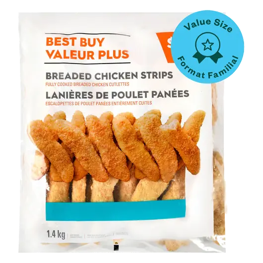Frozen Breaded Chicken Strips Fully Cooked 1.4 kg