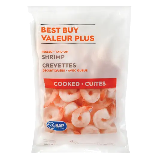 Frozen Shrimp Pacific White Peeled Tail-On 300 g