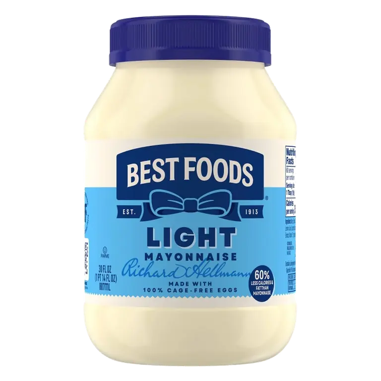 Best Foods Mayonnaise Light, 30oz: Gluten-Free, Omega-3 ALA, Cage Free