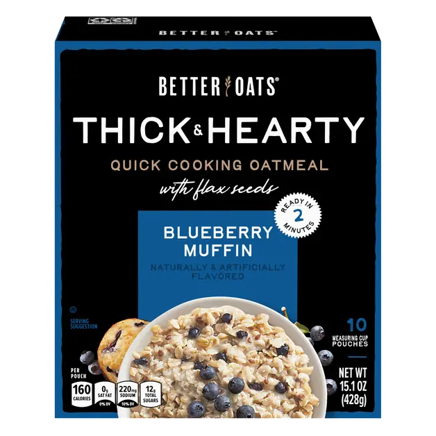 Blueberry Muffin Instant Oatmeal with Flax Seeds