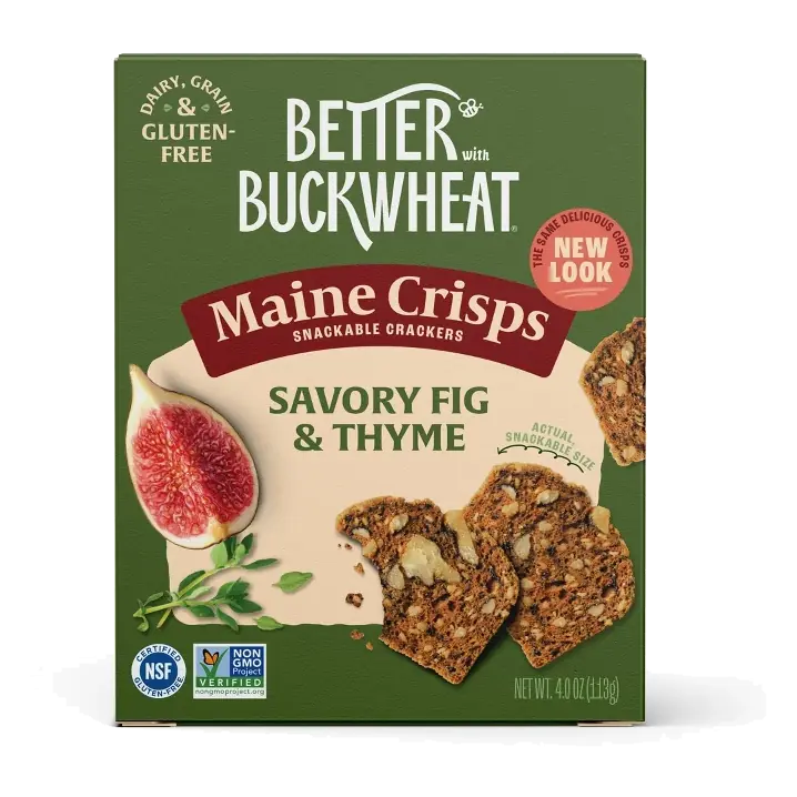 Better With Buckwheat Maine Crisp Crackers Savory Fig & Thyme, 4oz