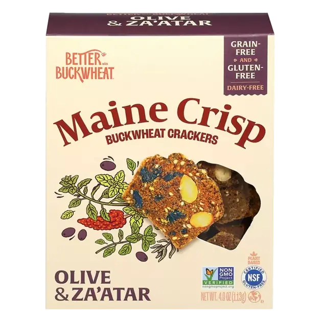 Buckwheat Maine Crisp Olive & Za'atar Crackers