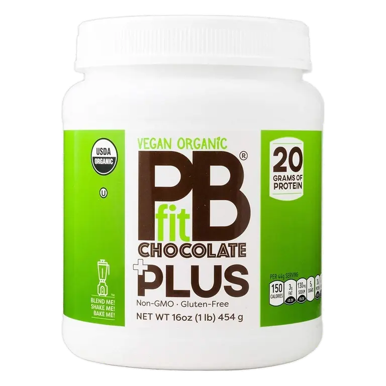 Vegan Organic Chocolate Plus Peanut and Plant Protein Powder with Chocolate