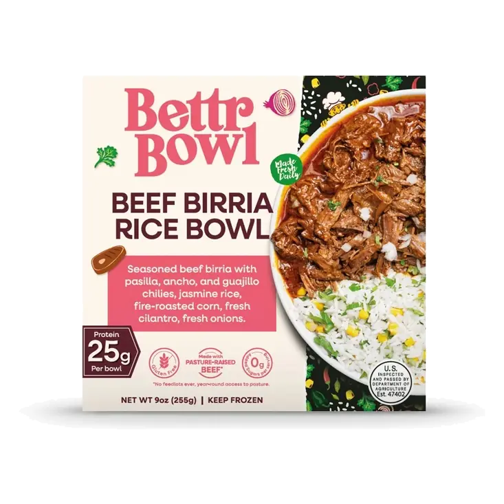 Bettr Bowl Frozen Beef Birria Rice Bowl, 9oz