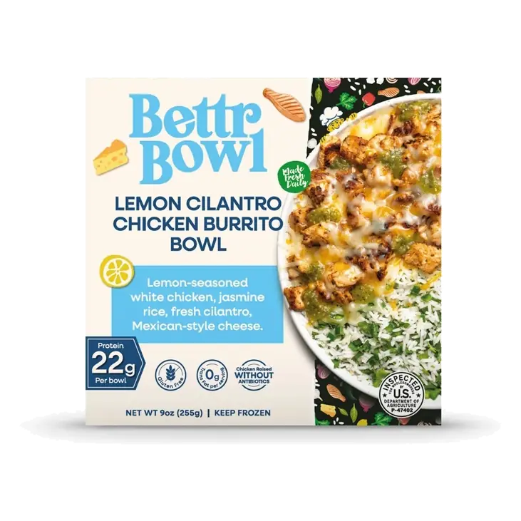 Bettr Bowl Lemon Cilantro Chicken Burrito Bowl, 9oz