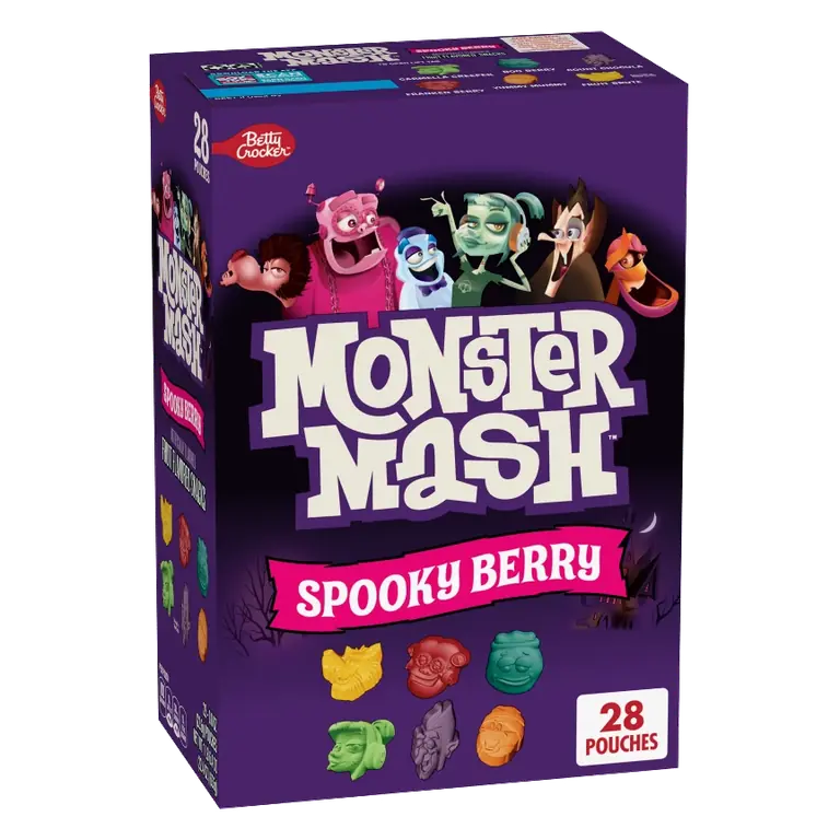Betty Crocker Monster Mash Fruit Snacks, 22.4oz/28ct: Gluten-Free, Low Sodium, No Artificial Sweeteners