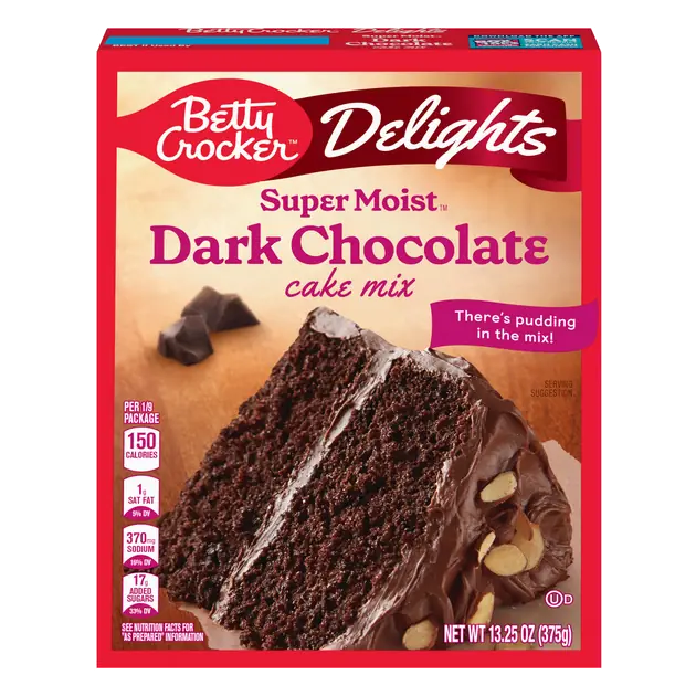 Betty Crocker Delights Super Moist Dark Chocolate Cake Mix, 13.25 oz.