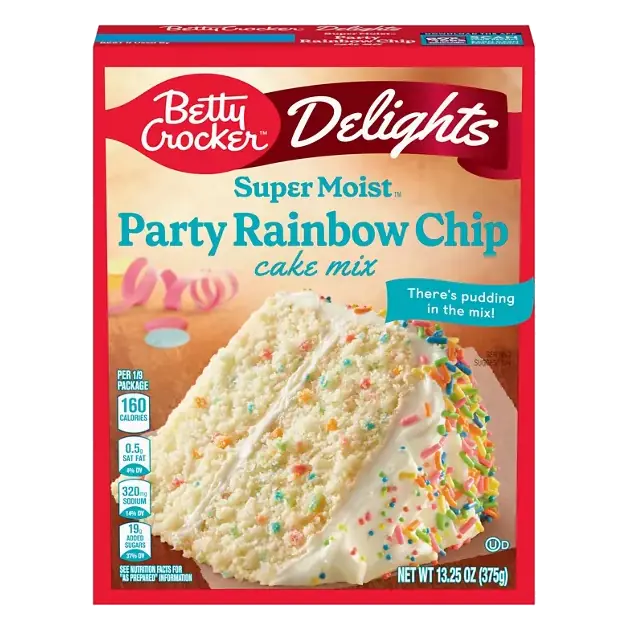 Delights Super Moist Party Rainbow Chip Cake Mix