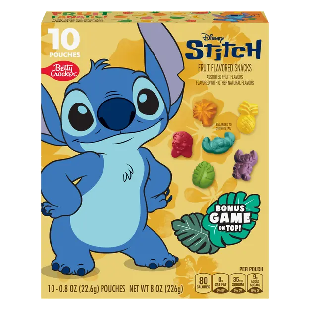 Disney Stitch Assorted Fruit Flavored Snacks - 10 ct