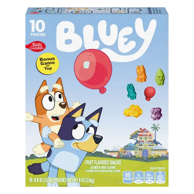 Fruit Flavored Snacks Treat Pouches Bluey - 10 ct