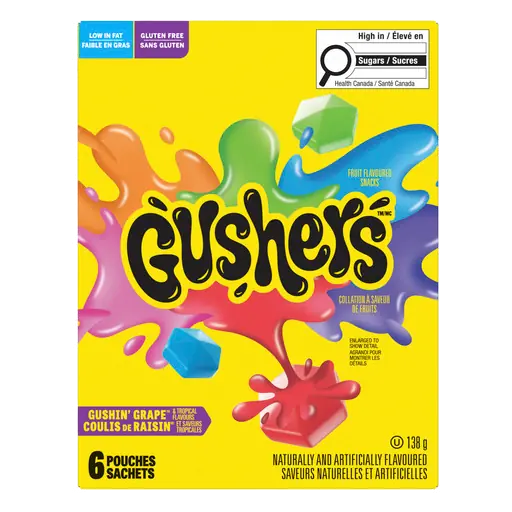Gluten-Free Fruit Gushers Grape and Tropical Flavours 138 g