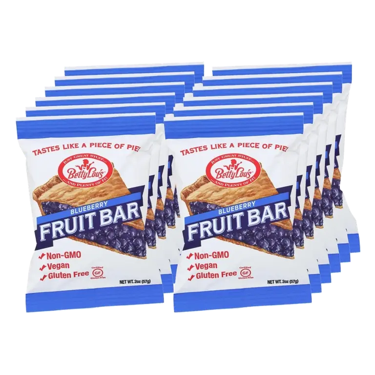 Betty Lou's Blueberry Fruit Bars, 12 bars, 2 oz