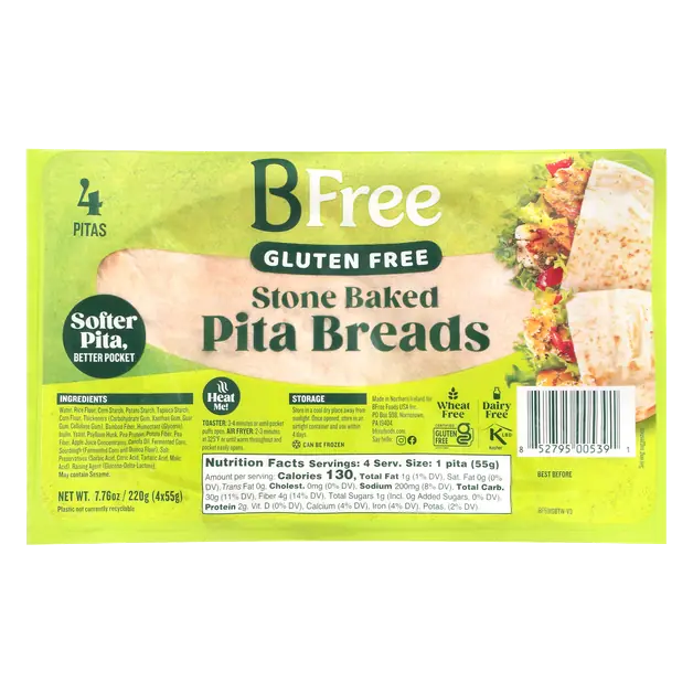 Gluten Free Stone Baked Pita Bread - 4 ct