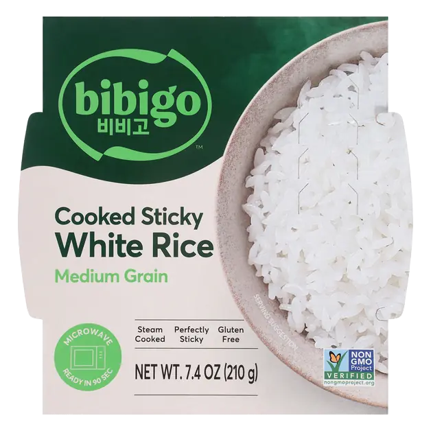 90 Second Medium Grain Cooked Sticky White Rice Bowl