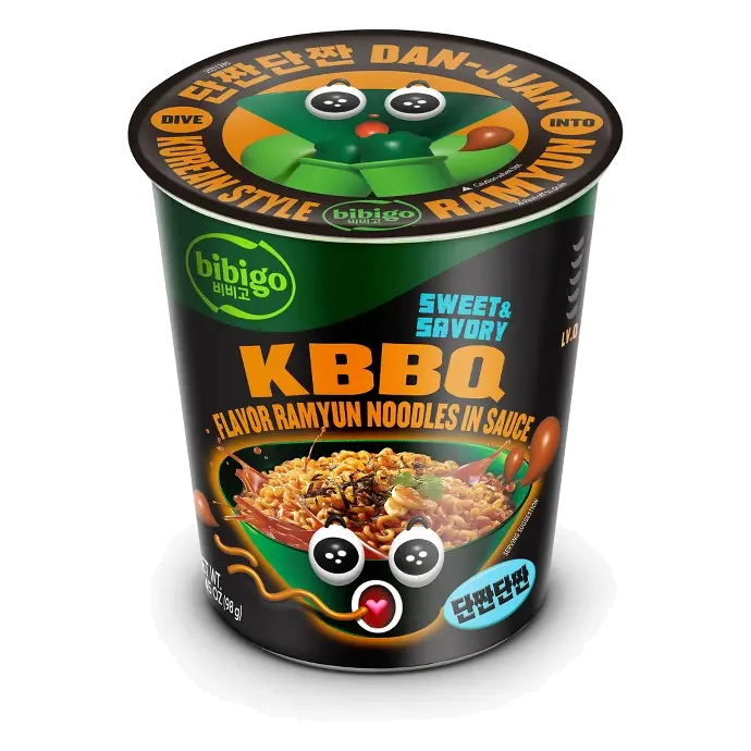 Bibigo Sweet & Savory KBBQ Korean-Style Sauced Instant Ramyun Noodles, 3.46oz