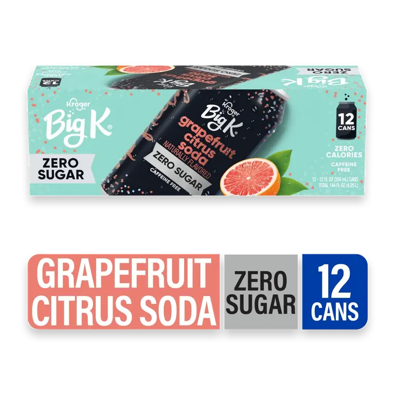 Grapefruit Citrus Zero Sugar Caffeine Free Soda Cans