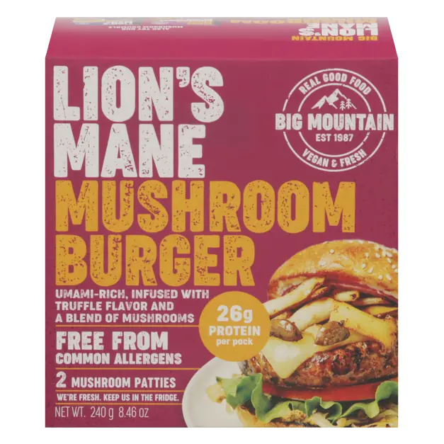 Lion's Mane Vegan Truffle Mushroom Burger - 2 ct Refrigerated